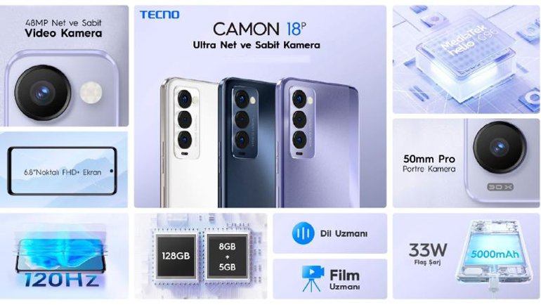 TECNO CAMON 18P, Ultra Net ve Sabit bir Çekim Deneyimi ile Türkiye’de!